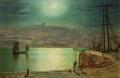 [Whitby Harbour by Moonlight]