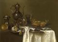 [Still Life of Pewter and Silver Vessels and a Crab]