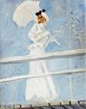 [Young Woman with a Parasol on a Jetty]