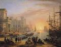 [Sea Port at Sunset]