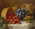 [Still Life with Raspberries and a Bunch of Grapes on a Marble Ledge]