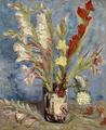 [Vase with Gladioli and China Asters]